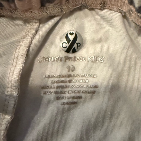 Leopard Print Kids Pajama Bottoms - Pink and Gray - Picture 2 of 2